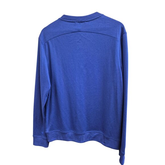 Men's Navy Blue Long Sleeve Crewneck Sweatshirt - Picture 5 of 6